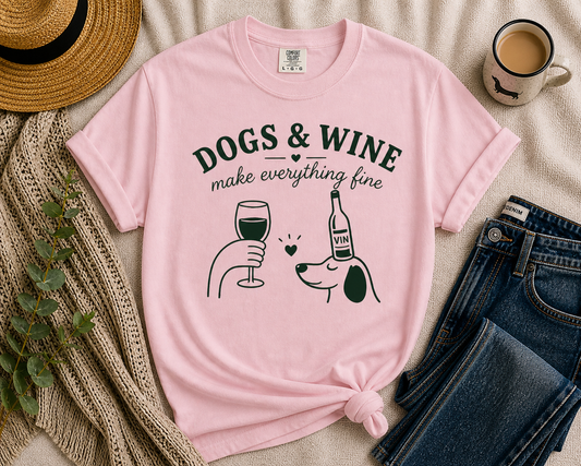 Dogs and Wine Graphic Tee