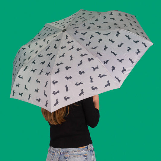 Festive Grey Dapple Sausage Dog Umbrella
