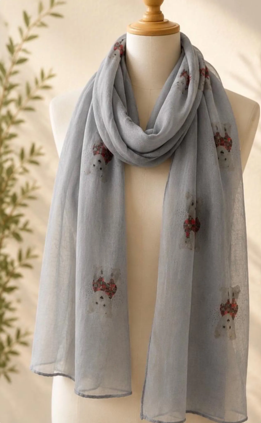 Westie Dog Print Scarf