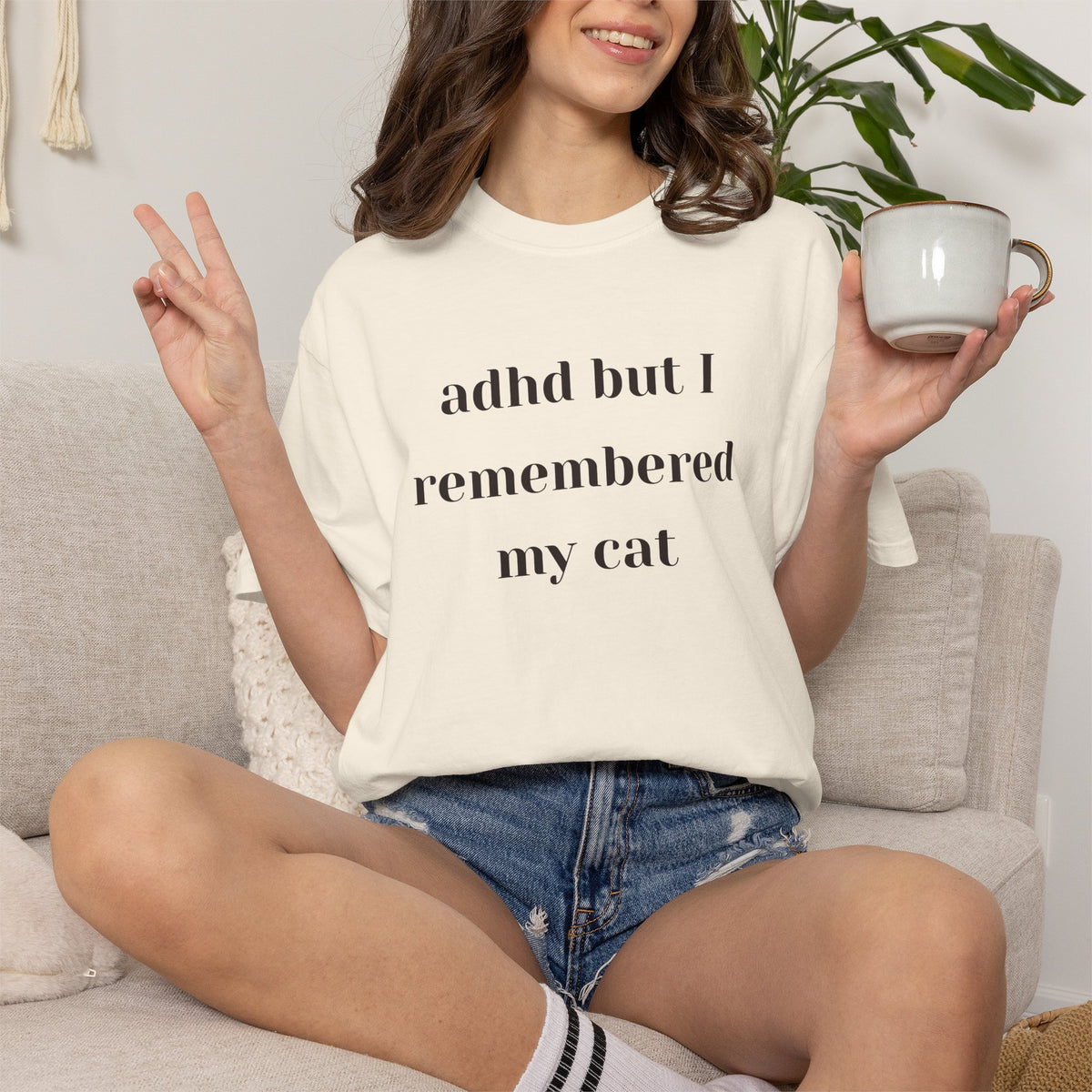 ADHD But I Remembered My Cat Tee