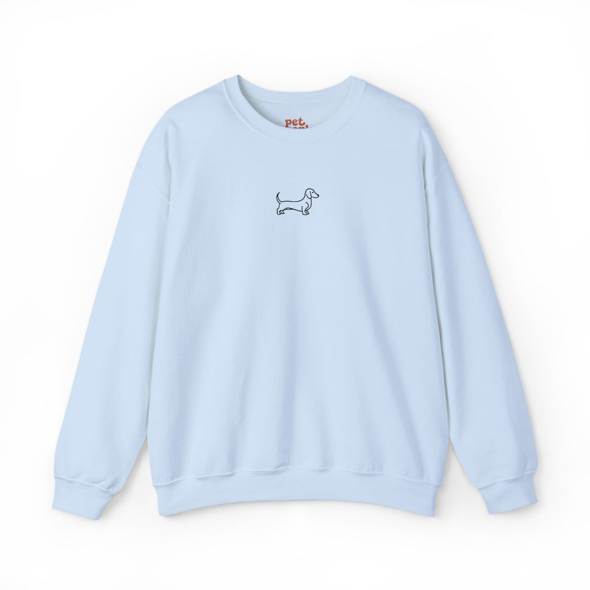 Minimal Dachshund Embroidered Crewneck Sweatshirt - Black Outline