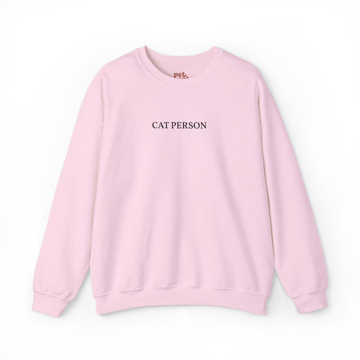 Cat Person Embroidered Sweatshirt - Black Text Edition