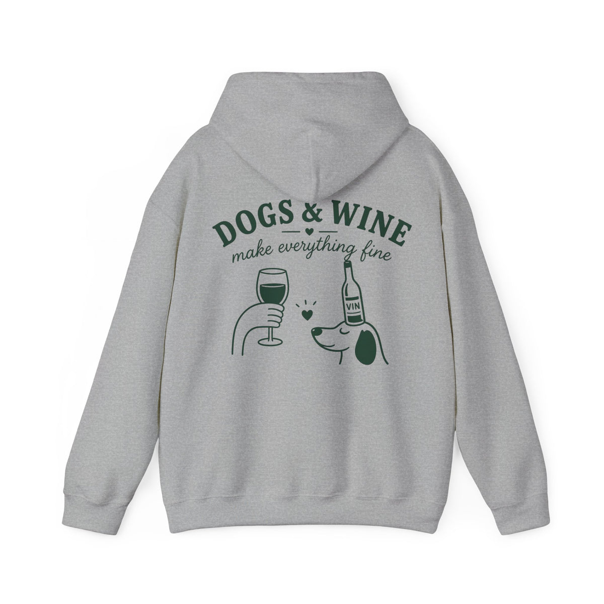 Dogs and Wine Graphic Hoodie