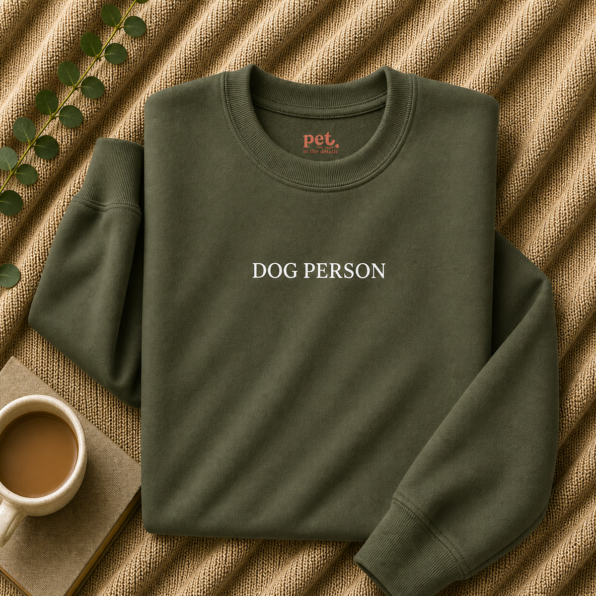 Dog Person Embroidered Sweatshirt - White Text Edition