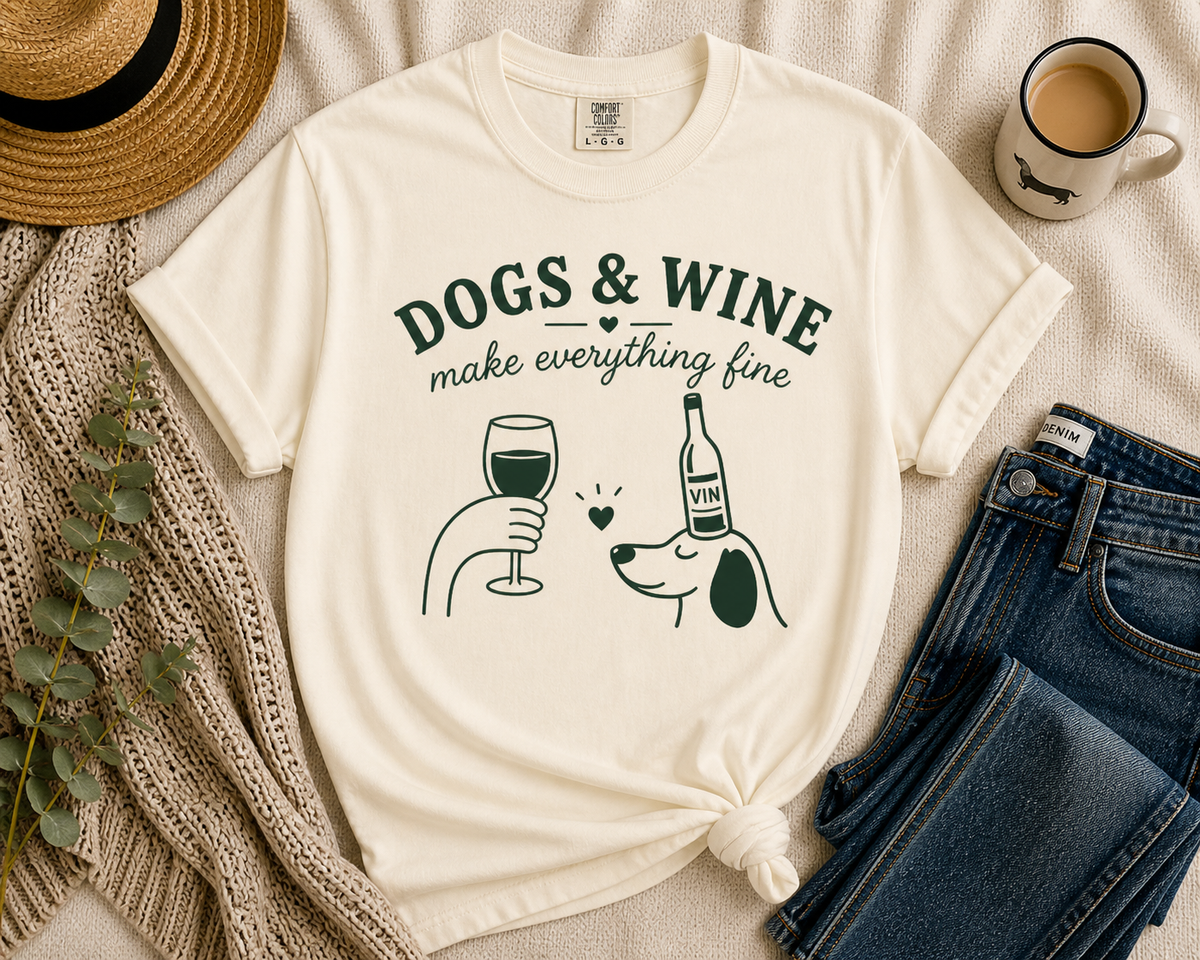 Dogs and Wine Graphic Tee