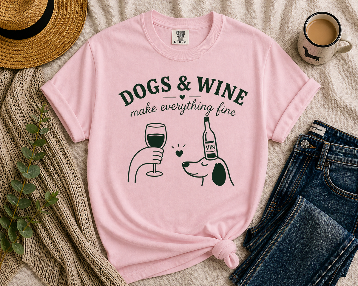 Dogs and Wine Graphic Tee