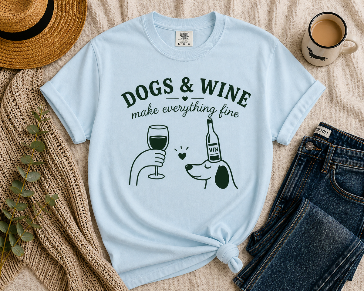 Dogs and Wine Graphic Tee