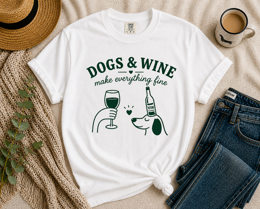 Dogs and Wine Graphic Tee