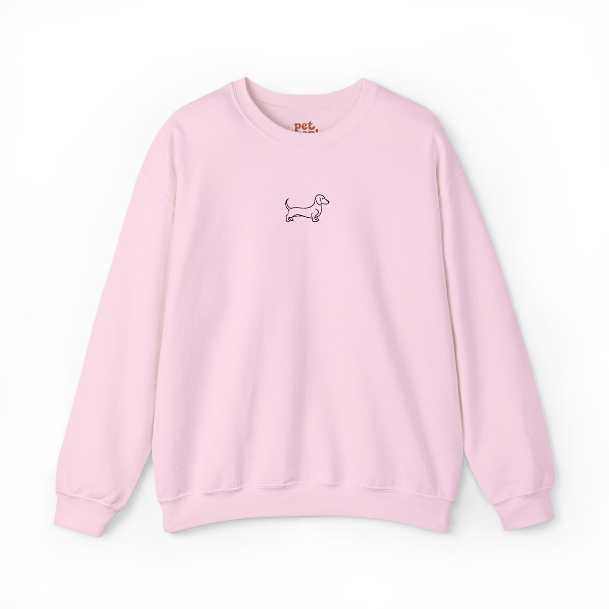 Minimal Dachshund Embroidered Crewneck Sweatshirt - Black Outline
