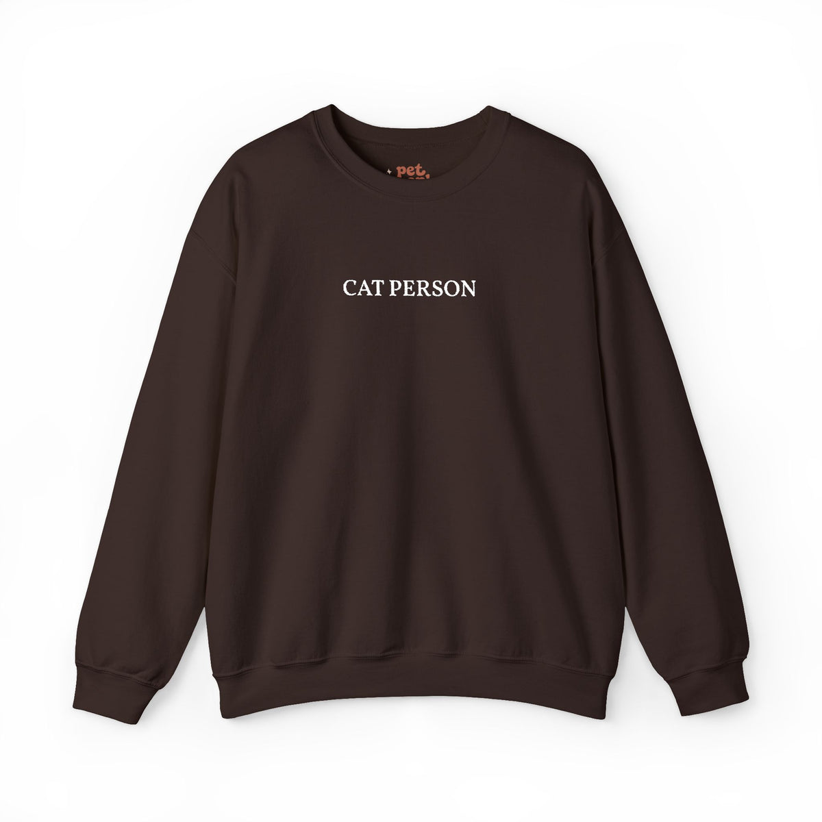 Cat Person Embroidered Sweatshirt - White Text Edition
