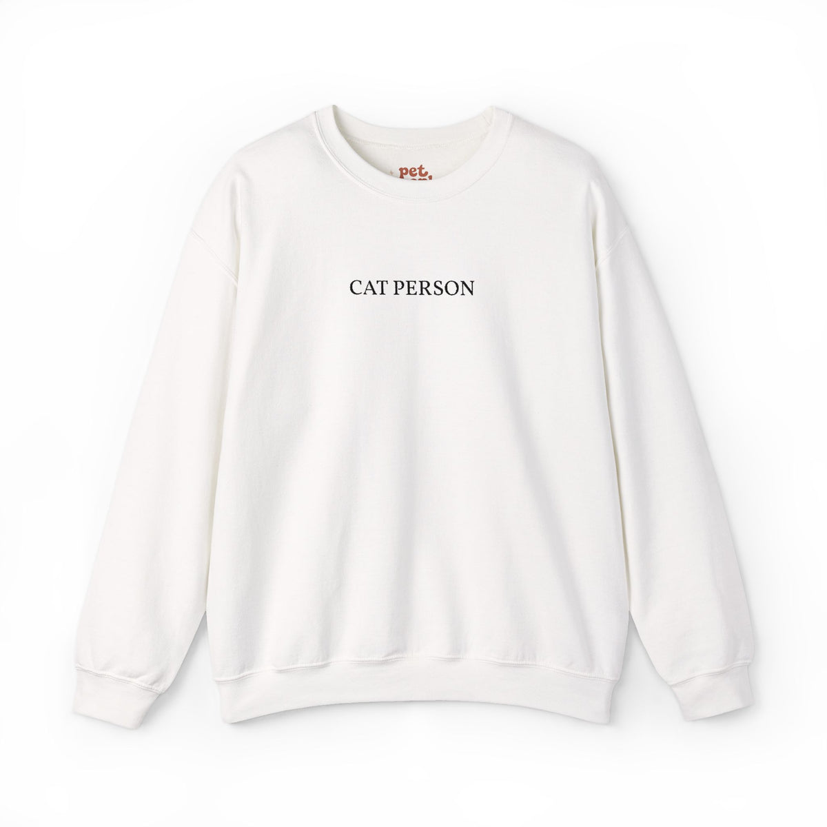 Cat Person Embroidered Sweatshirt - Black Text Edition