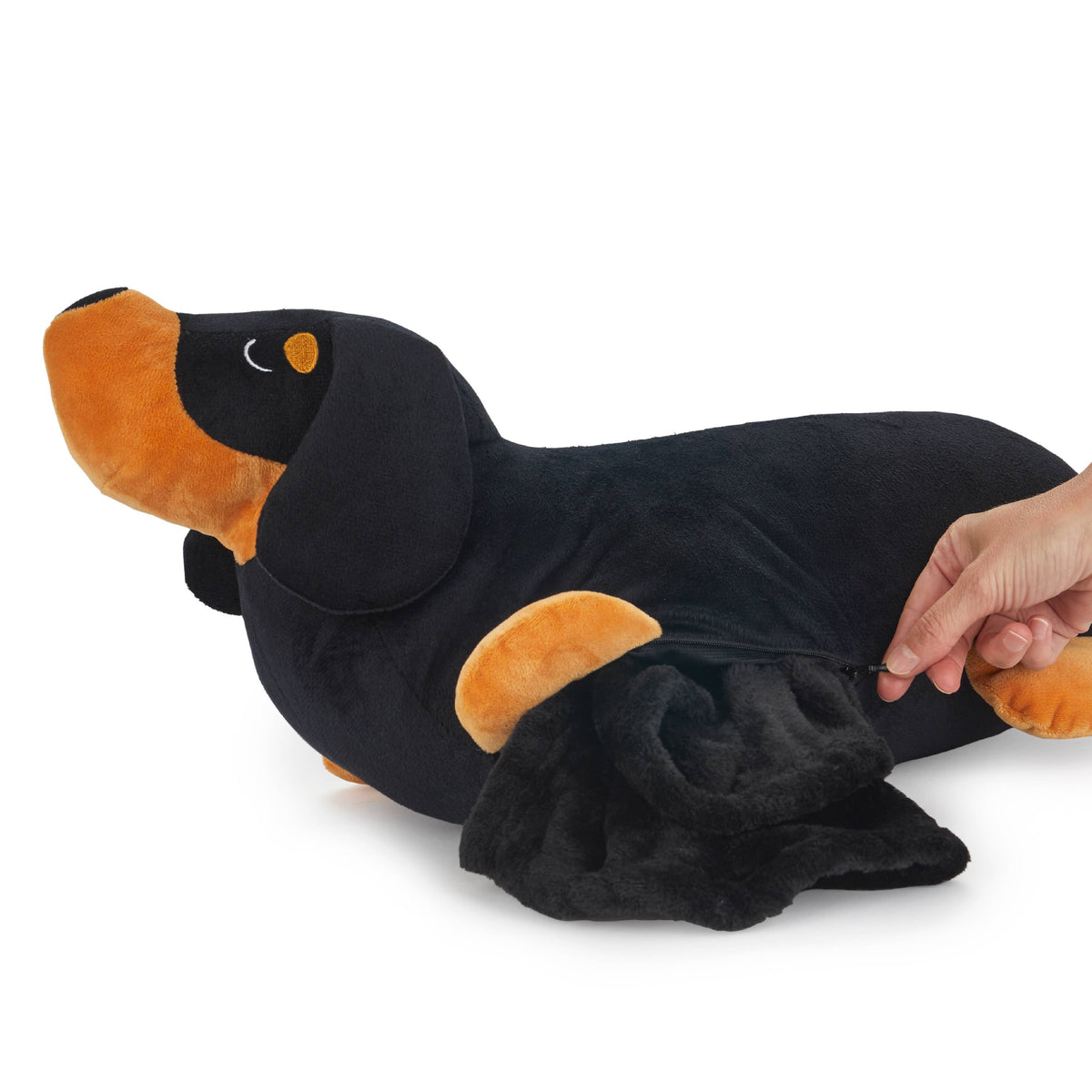 Black & Tan Sausage Dog Cushion & Blanket