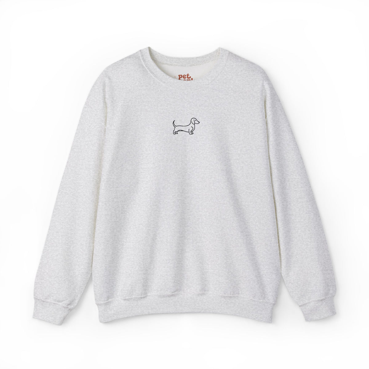 Minimal Dachshund Embroidered Crewneck Sweatshirt - Black Outline