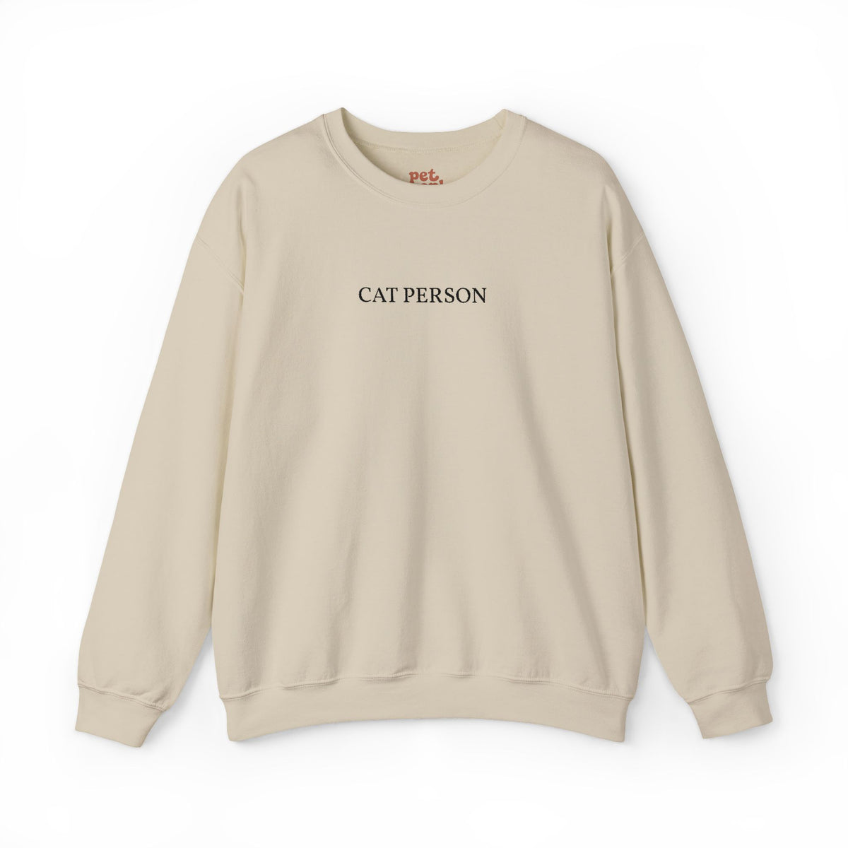 Cat Person Embroidered Sweatshirt - Black Text Edition