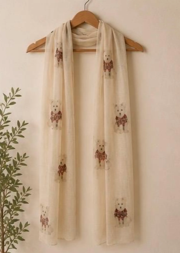 Westie Dog Print Scarf