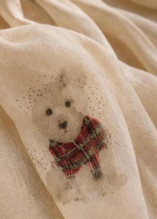 Westie Dog Print Scarf